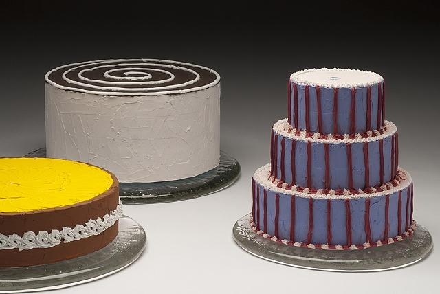 Studio Image of Styrofoam and Caulk Cakes with Glass Plates After the Floats Studio Image of Styrofoam and Caulk Cakes with Glass Plates After the Floats